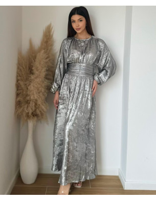 Metallic silver dress